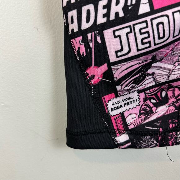 Star Wars Pink Black Graphic Comic Book Leggings Girls size XL 14 16 - Picture 6 of 8